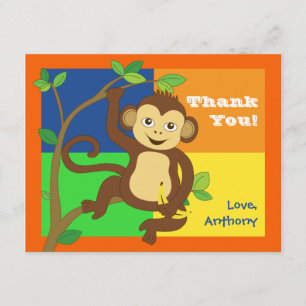 Fun Colourful Little Monkey Note Card