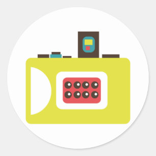 Fun Colourful Lomo Action S Camera Photographer Classic Round Sticker