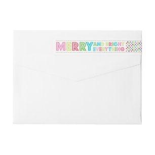 Fun Colourful Merry Everything Wrap Around Label