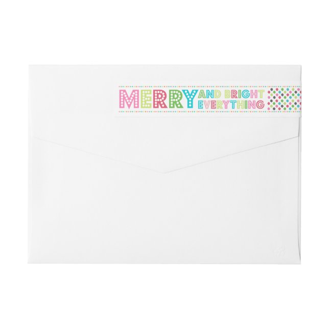 Fun Colourful Merry Everything Wrap Around Label (Back)