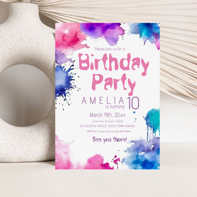 Fun Colourful Modern Kids Birthday Party Invitatio Invitation (Creator Uploaded)
