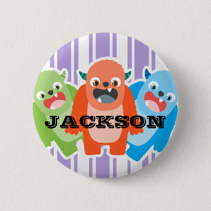 Fun Colourful Monsters Personalised Kids 6 Cm Round Badge