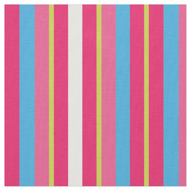 Fun Colourful Multi Stripes Fabric (Close Up)