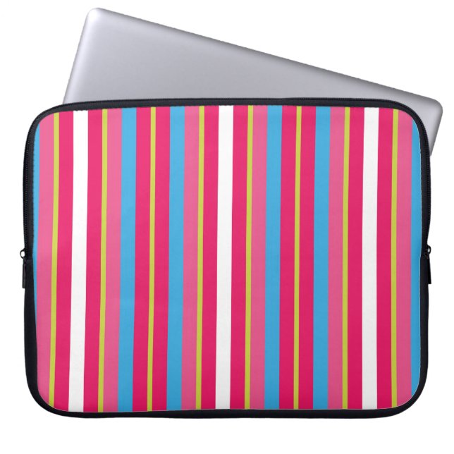 Fun Colourful Multi Stripes Laptop Sleeve (Front)