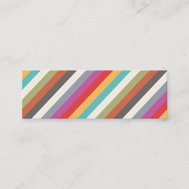 Fun Colourful Multi Stripes  Mini Business Card (Front)