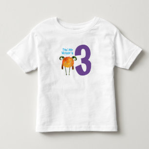 Fun colourful My Little Monster is 3 birthday Toddler T-Shirt