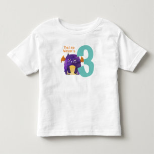 Fun colourful My Little Monster is three birthday Toddler T-Shirt