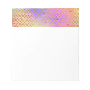 Fun Colourful Ombre Pastel Mermaid Pattern Notepad