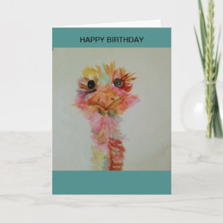 fun colourful ostrich card