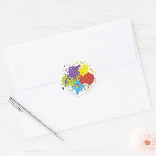 Fun Colourful Paint Splash Stickers (Envelope)