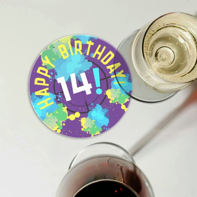 Fun Colourful Paintball Target Splatters Gun Targe Coaster (Creator Uploaded)