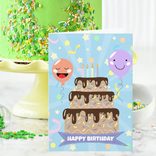 Fun Colourful Party Celebration Happy Birthday Card