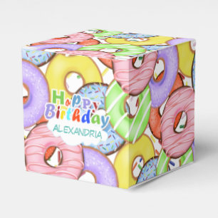 Fun Colourful Pastel Doughnuts Birthday Favour Box
