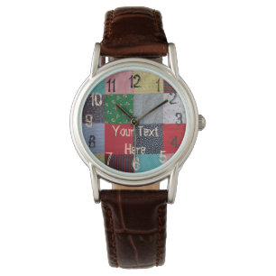 fun colourful patchwork squares cottagecore watch