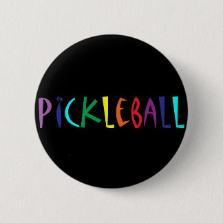 Fun Colourful Pickleball Letters Design 6 Cm Round Badge