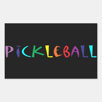 Fun Colourful Pickleball Letters Design Rectangular Sticker