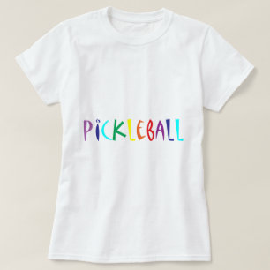 Fun Colourful Pickleball Letters Design T-Shirt
