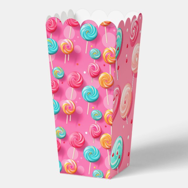 Fun & Colourful Pink and Blue Lollipop  Favour Box (Front)