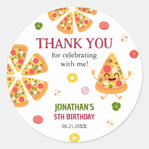 Fun Colourful Pizza Party Kids Birthday Classic Round Sticker
