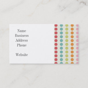 Fun Colourful Polka Dots Lined Up in Rows Business Card