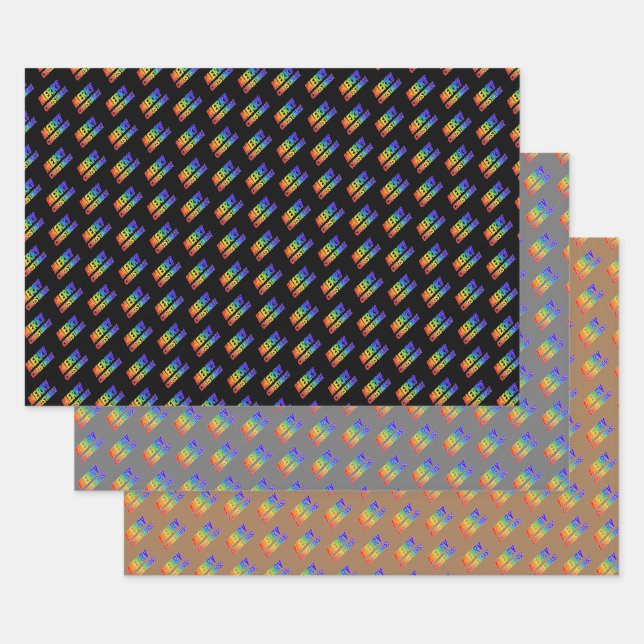 Fun, Colourful, Rainbow Spectrum "MERRY CHRISTMAS! Wrapping Paper Sheet (Set)