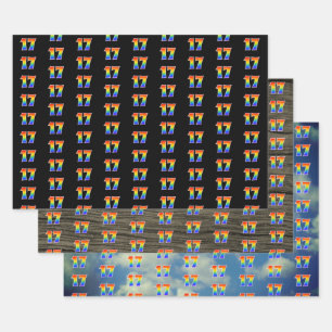 Fun, Colourful, Rainbow Spectrum Pattern 17 Event  Wrapping Paper Sheet
