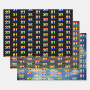 Fun, Colourful, Rainbow Spectrum Pattern 21 Event  Wrapping Paper Sheet