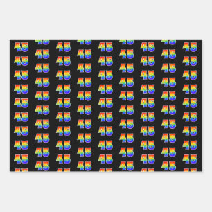 Fun, Colourful, Rainbow Spectrum Pattern 45 Event Wrapping Paper Sheet