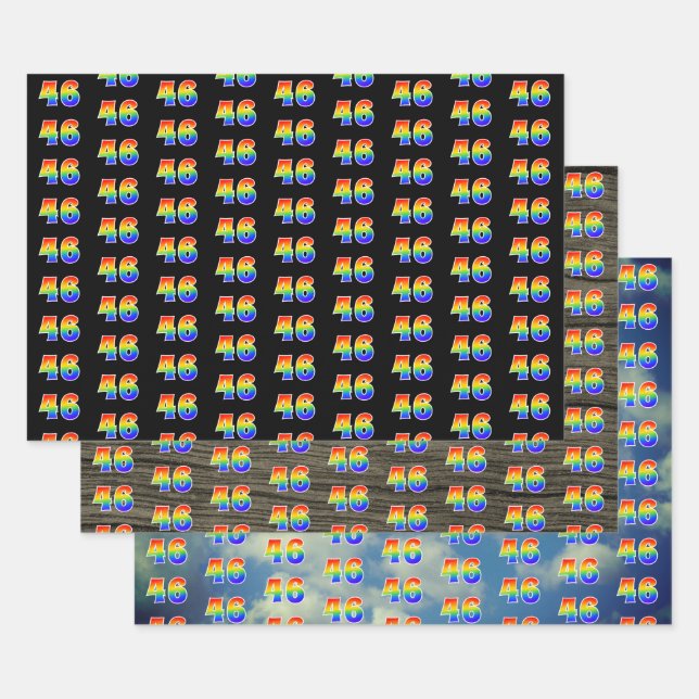 Fun, Colourful, Rainbow Spectrum Pattern 46 Event  Wrapping Paper Sheet (Set)