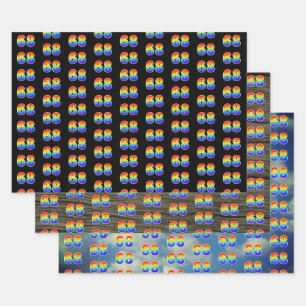 Fun, Colourful, Rainbow Spectrum Pattern 68 Event  Wrapping Paper Sheet