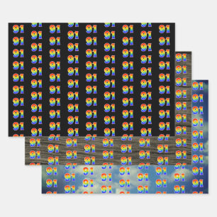 Fun, Colourful, Rainbow Spectrum Pattern 91 Event  Wrapping Paper Sheet
