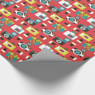 Fun Colourful Retro Lomo Cameras Pattern Wrapping Paper