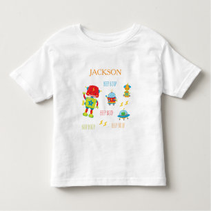 Fun Colourful Robot Beep Boop Boy Toddler T-Shirt