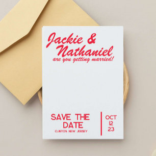 fun colourful save the date wedding  invitation