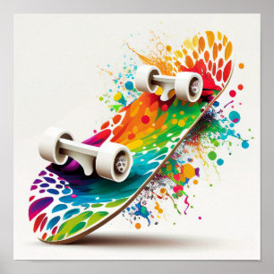 Fun Colourful Skateboard Print