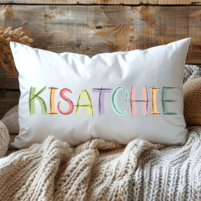 Fun Colourful Sketch Kisatchie Louisiana Lumbar Cushion (Creator Uploaded)