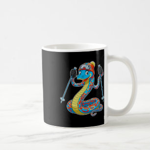 Fun Colourful Skiing Snake Winter Adventure Coffee Mug