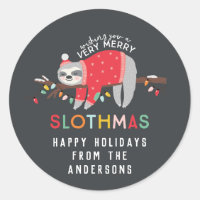 fun colourful sloth christmas