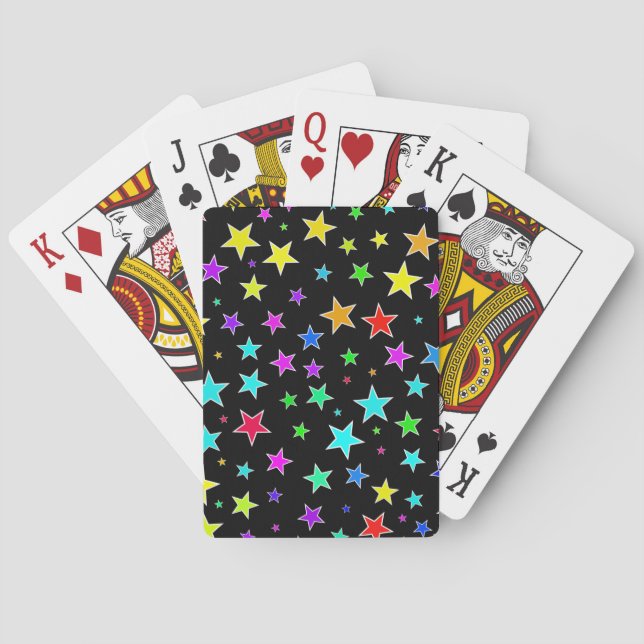 Fun, Colourful Stars Pattern Playing Cards (Back)