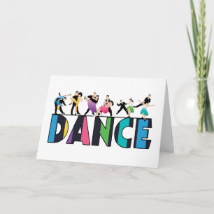 Fun & Colourful Striped Dancers Dance Card