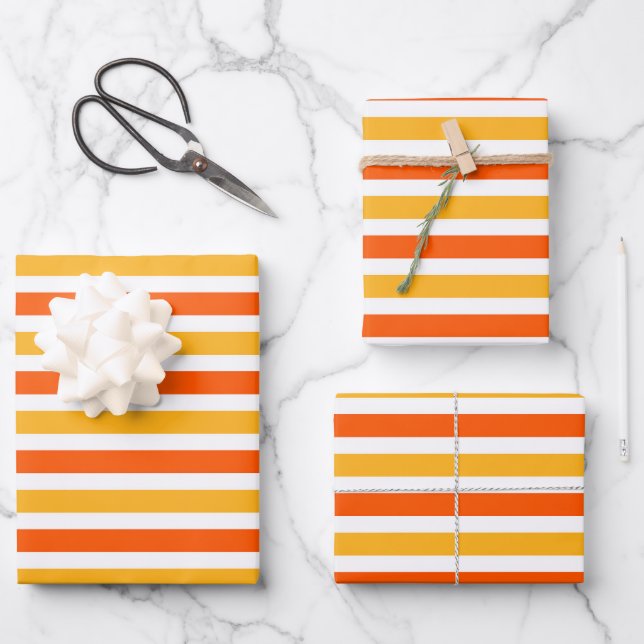 Fun Colourful striped pattern Wrapping Paper Sheet (Front)
