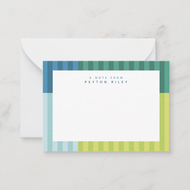 Fun colourful stripes cute personalised children's card (Front)