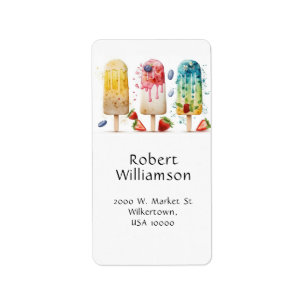 Fun, Colourful Summer Popsicles  Label