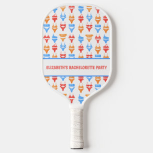 Fun Colourful Summer Swim Personalised Bachelorett Pickleball Paddle