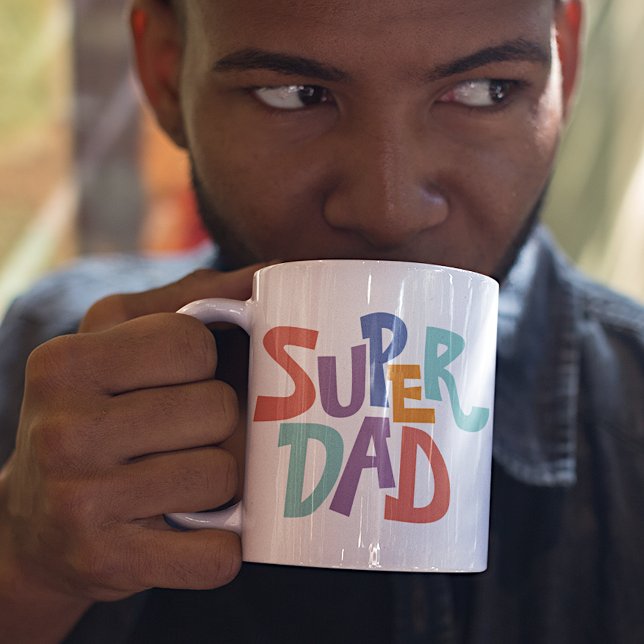 Fun Colourful Super Rad Dad Word Art Quote Coffee Mug (Creator Uploaded)
