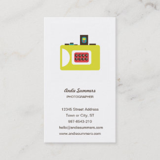 Fun Colourful Super S Camera Photographer Business Card