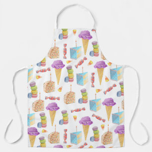 Fun Colourful Sweets Desserts on White Apron