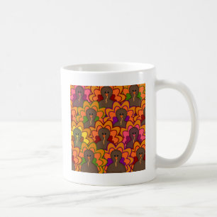 Fun Colourful Thanksgiving Turkeys Coffee Mug