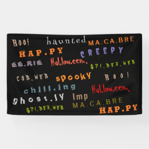 Fun & Colourful Typography Pattern, Halloween Banner