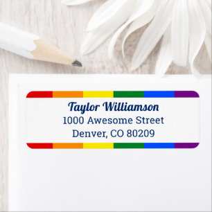 Fun Colourful Unique Stylish LGBT Gay Pride Rainbo Return Address Label